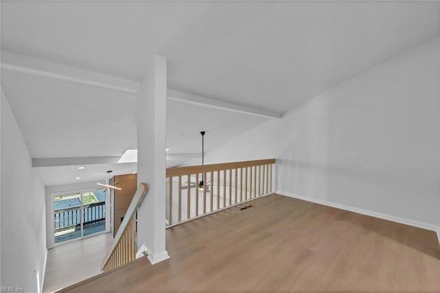 5117 Walkers Grant Ln Unit A, Virginia Beach, VA 23455 - bonus room with vaulted ceiling with beams, baseboards, and wood finished floors