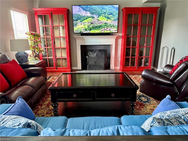 736 Arbuckle St, Chesapeake, VA 23323 - living area with a fireplace and wood finished floors
