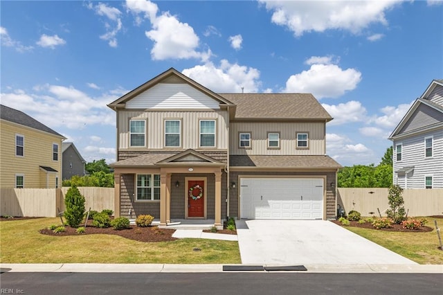 411 Middleton Way, Chesapeake, VA 23322 - view of front of house featuring board and batten siding, driveway, and fence