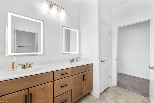 411 Middleton Way, Chesapeake, VA 23322 - full bath with baseboards, double vanity, and a sink