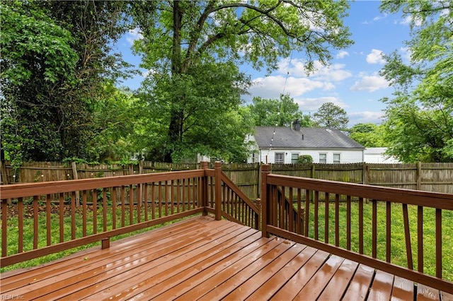 390 Naval Base Rd, Norfolk, VA 23505 - deck with a lawn and a fenced backyard