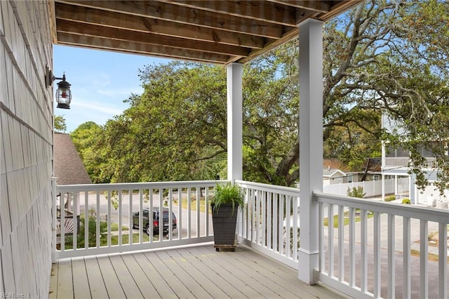 view of wooden deck