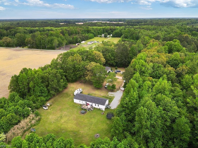 aerial view with a forest view