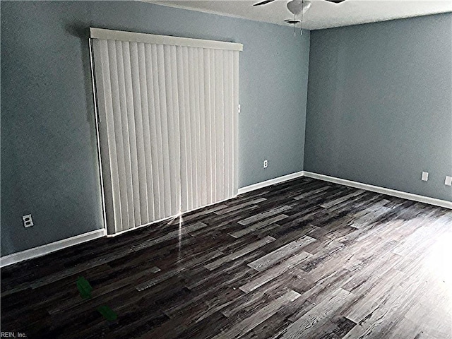 3810 Seaford Rd, Seaford, VA 23696 - empty room with baseboards, wood finished floors, and a ceiling fan