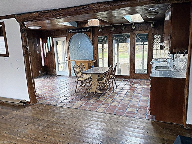 3810 Seaford Rd, Seaford, VA 23696 - dining area with wooden walls