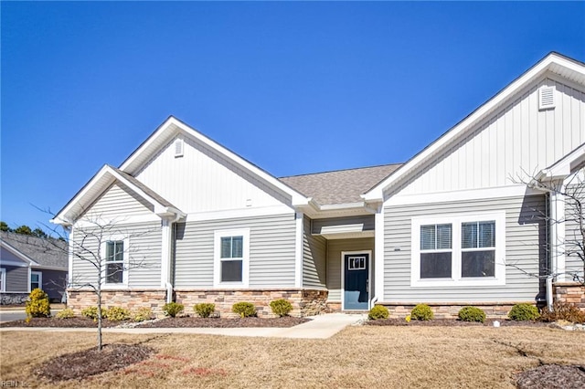 craftsman inspired home with board and batten siding