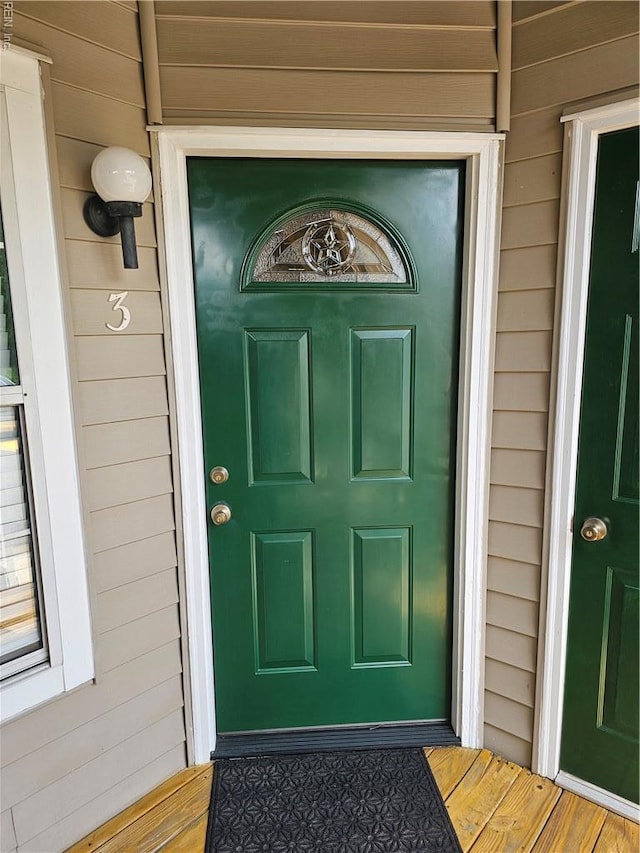 view of exterior entry