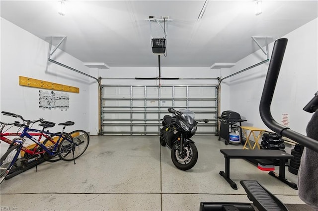 garage featuring a garage door opener