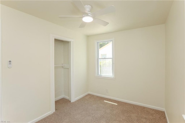 48 Pollux Cir W, Portsmouth, VA 23701 - unfurnished bedroom with a closet, light carpet, baseboards, and a ceiling fan