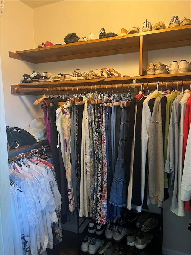view of walk in closet