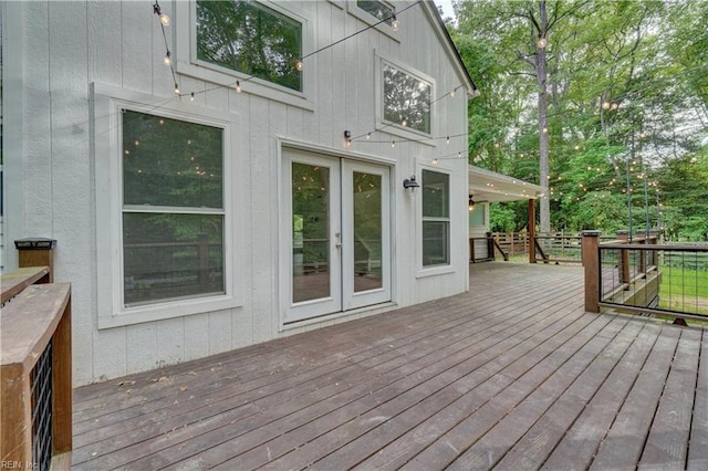 490 Poplar Lawn Rd, Surry, VA 23883 - wooden terrace with french doors