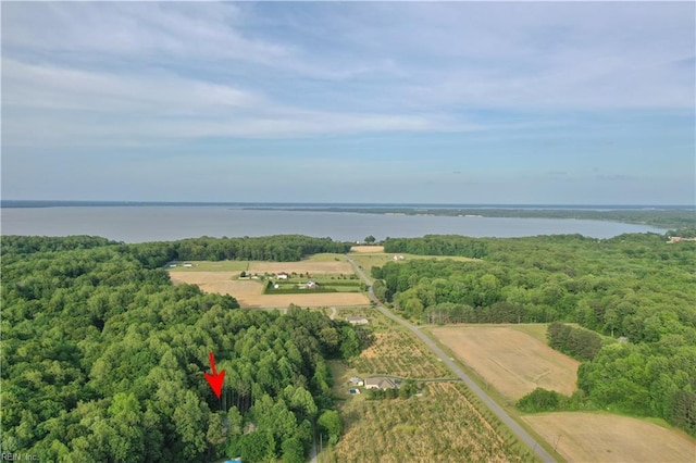 490 Poplar Lawn Rd, Surry, VA 23883 - aerial view featuring a water view and a rural view