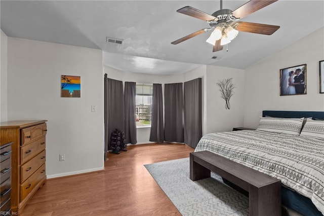1409 Shady Tree Way, Chesapeake, VA 23323 - bedroom with light wood finished floors, baseboards, vaulted ceiling, and a ceiling fan