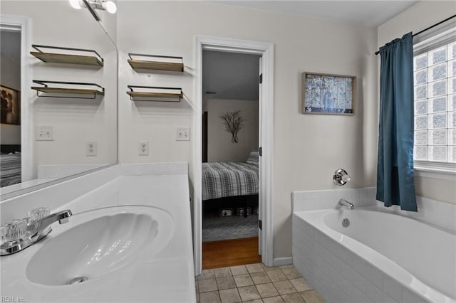 1409 Shady Tree Way, Chesapeake, VA 23323 - full bathroom featuring connected bathroom, plenty of natural light, a bath, and tile patterned flooring