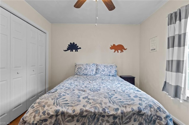 1409 Shady Tree Way, Chesapeake, VA 23323 - bedroom with a closet and a ceiling fan