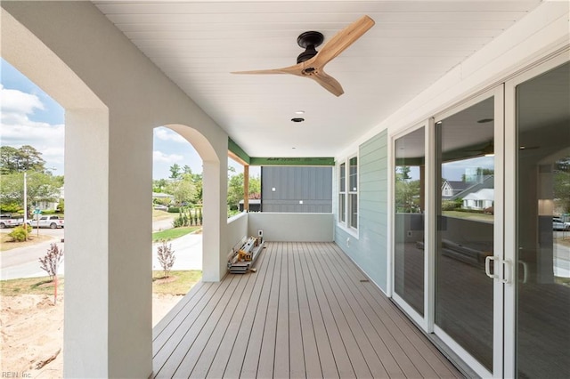 402 48th St, Virginia Beach, VA 23451 - wooden terrace featuring a ceiling fan