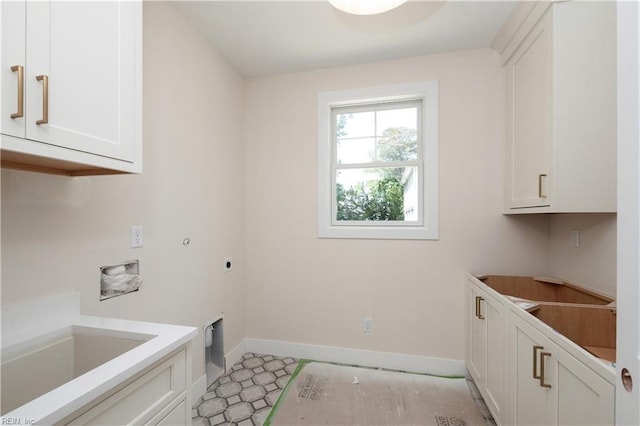 402 48th St, Virginia Beach, VA 23451 - laundry room with cabinet space, baseboards, and hookup for an electric dryer