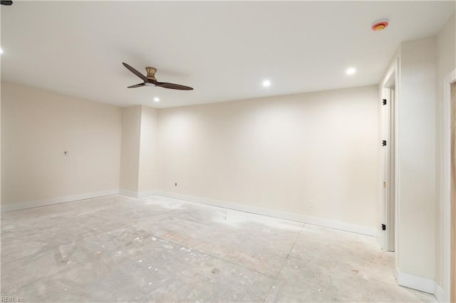 402 48th St, Virginia Beach, VA 23451 - unfurnished room with a ceiling fan, baseboards, and recessed lighting