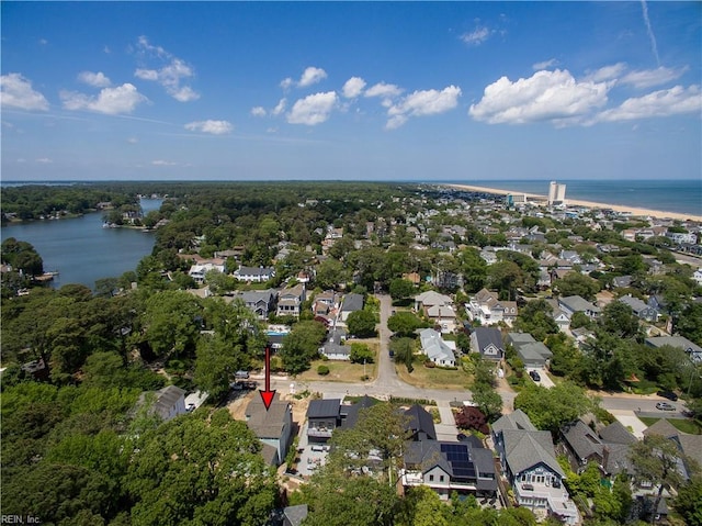 402 48th St, Virginia Beach, VA 23451 - birds eye view of property featuring a water view and a residential view