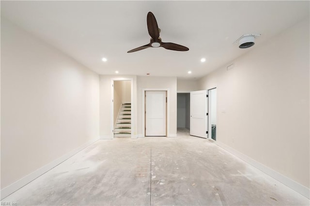 402 48th St, Virginia Beach, VA 23451 - spare room with baseboards, recessed lighting, and ceiling fan