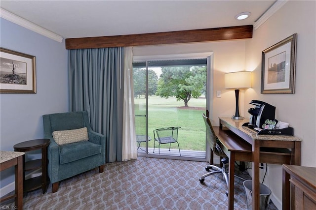 office featuring ornamental molding