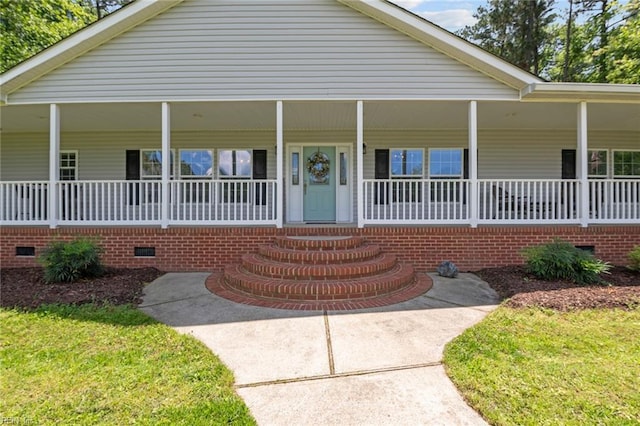 108 Hodges Cove Rd, Yorktown, VA 23692 - view of front of home with crawl space and a porch