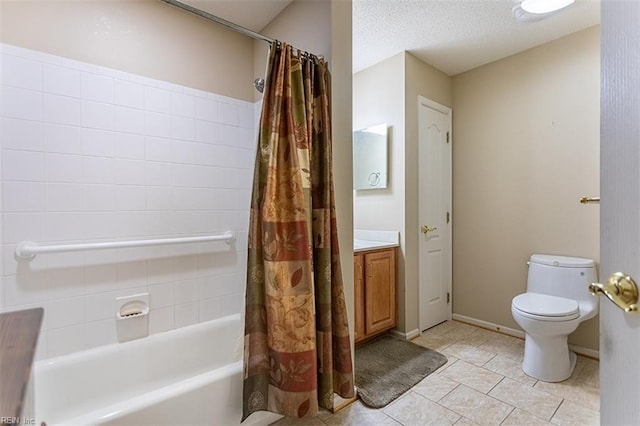 109 Villa Dr, Poquoson, VA 23662 - bathroom featuring toilet, shower / bath combo, vanity, and tile patterned floors