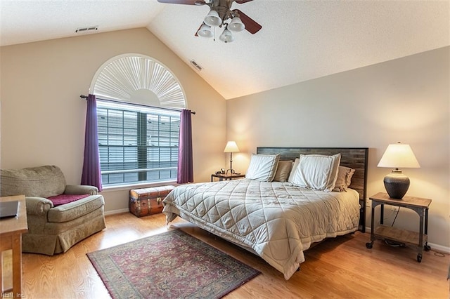 109 Villa Dr, Poquoson, VA 23662 - bedroom with vaulted ceiling, wood finished floors, a ceiling fan, and baseboards