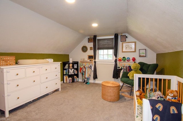 8123 Kenwood Dr, Norfolk, VA 23518 - carpeted bedroom with lofted ceiling and baseboards