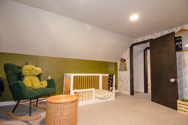8123 Kenwood Dr, Norfolk, VA 23518 - carpeted bedroom featuring lofted ceiling and baseboards