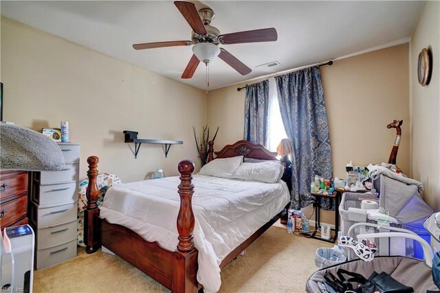 7463 Diven St, Norfolk, VA 23505 - bedroom with a ceiling fan, carpet flooring, and visible vents