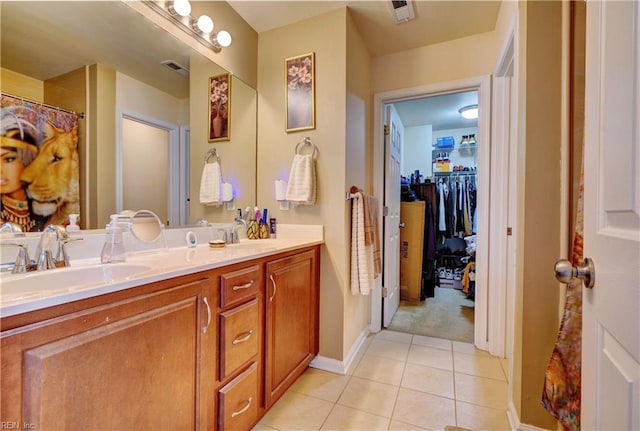 7463 Diven St, Norfolk, VA 23505 - full bathroom with tile patterned flooring, visible vents, a sink, and double vanity