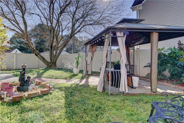 7463 Diven St, Norfolk, VA 23505 - view of yard featuring a patio, a gazebo, and a fenced backyard