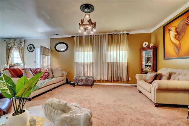 7463 Diven St, Norfolk, VA 23505 - living area featuring ornamental molding, visible vents, and carpet