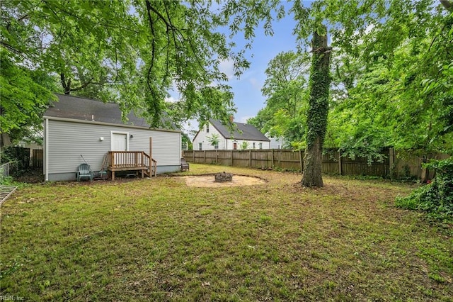 912 W 31st St, Norfolk, VA 23508 - view of yard with a fire pit and a fenced backyard