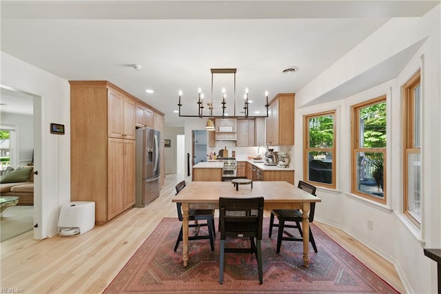1601 Upton Pl, Suffolk, VA 23433 - dining space featuring recessed lighting, baseboards, and light wood-style floors