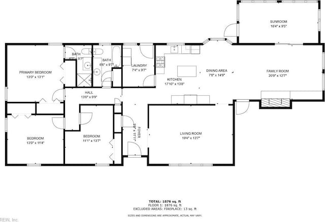 1601 Upton Pl, Suffolk, VA 23433 - floor plan
