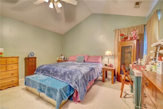 507 Landmark Ct, Chesapeake, VA 23322 - bedroom with lofted ceiling, light colored carpet, and a ceiling fan