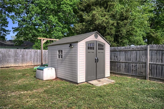 view of shed