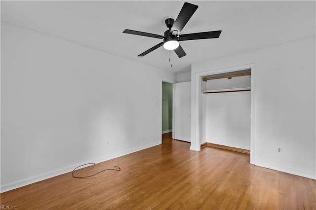 209 Jarvis Rd, Chesapeake, VA 23323 - unfurnished bedroom with light wood-style flooring, baseboards, a closet, and a ceiling fan