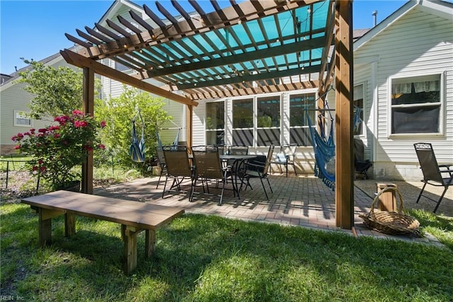 view of patio / terrace with a pergola