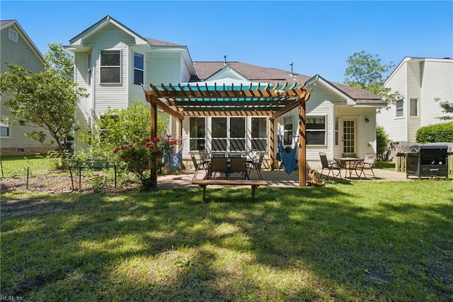 back of house featuring a pergola and a patio