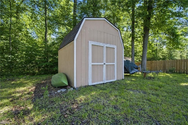 view of shed