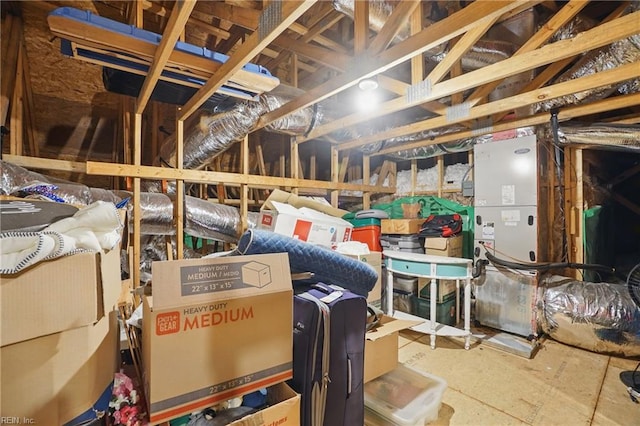 view of unfinished attic