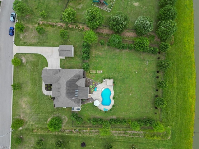 aerial view of a pool