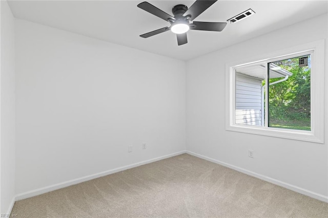 728 23rd St, Newport News, VA 23607 - spare room with baseboards, a ceiling fan, visible vents, and carpet