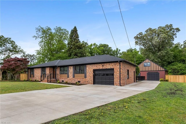 view of front facade with concrete driveway, brick siding, and a garage