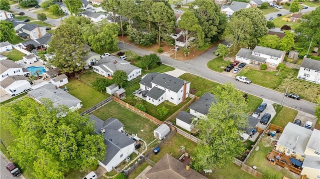 aerial overview of property's location featuring nearby suburban area