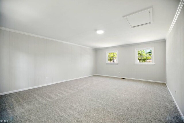 937 Sherry Cir, Newport News, VA 23608 - carpeted spare room featuring crown molding, attic access, and baseboards