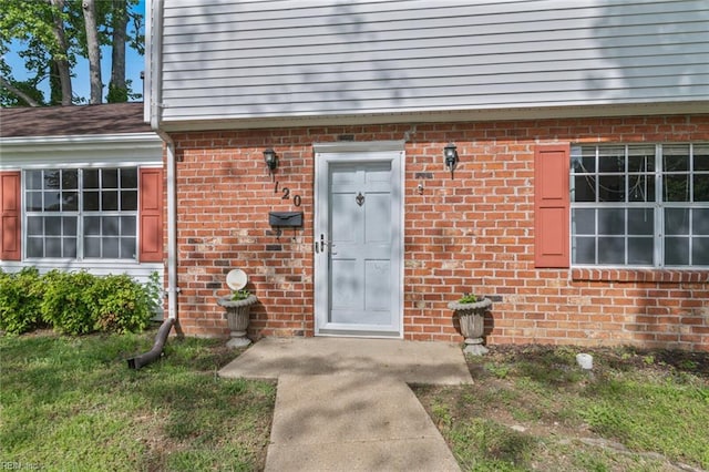 120 Commodore Dr, Hampton, VA 23669 - entrance to property featuring brick siding